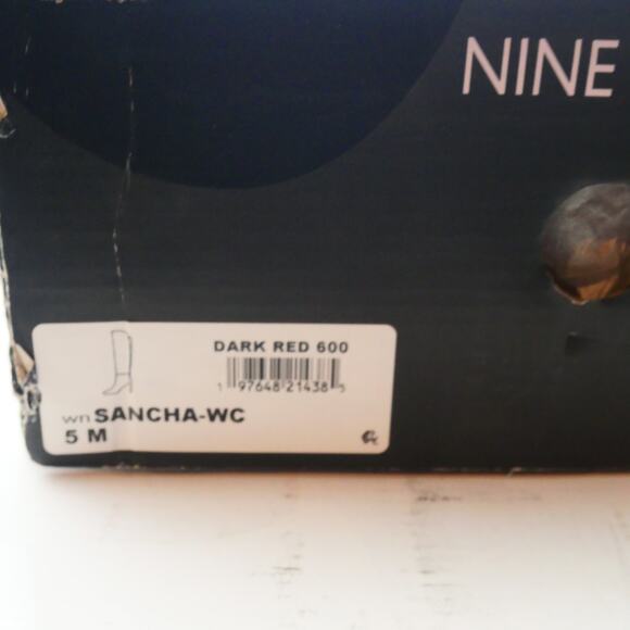 NEW Nine West Women's 5 WIDE CALF Sancha Knee High Boots Red Leather Heels - Picture 11 of 12